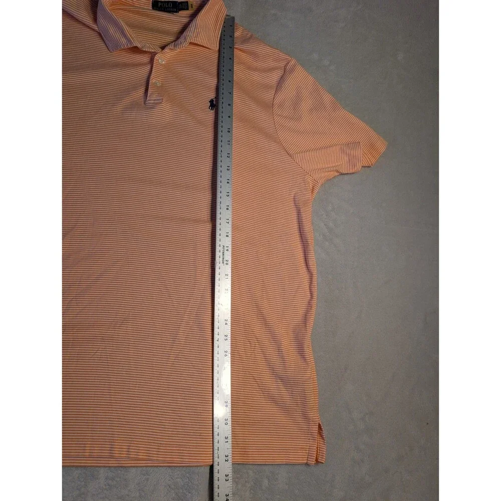 Polo Ralph Lauren Classic Fit Polo Shirt Men’s XXL Orange Striped Cotton